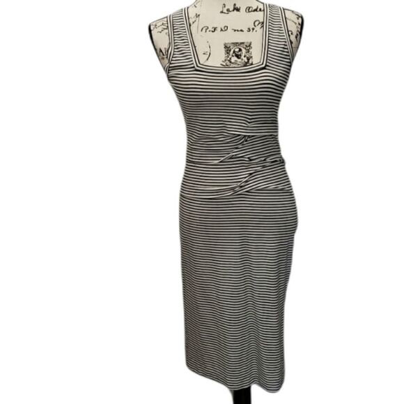 Nicole Miller Stripe Bodycon Midi Dress - Picture 1 of 3